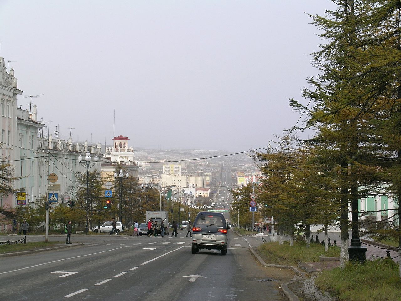 Lenin Street, the main road in Magadan